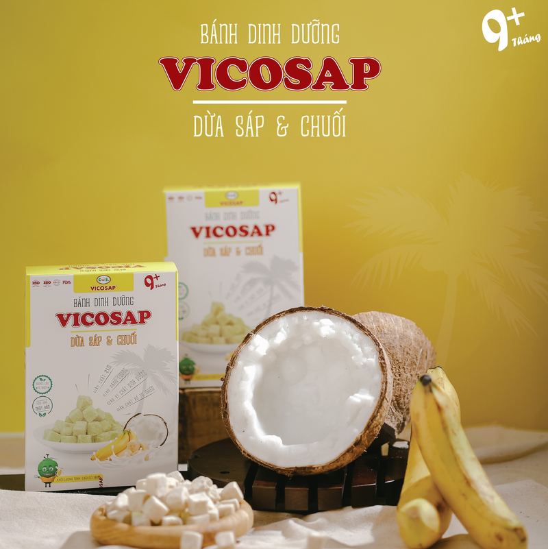 [CHO BÉ] Bánh Vicosap - Dừa Sáp & Chuối [18g]