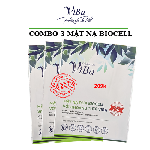 COMBO 3 MẶT NẠ  DỪA VỚI KHOÁNG TƯƠI VIBA dưỡng ẩm, dưỡng da, cấp ẩm, giảm mụn, giúp sáng da