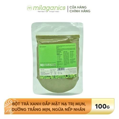 Bột trà xanh giảm mụn, chống lão hóa Milaganics 100g