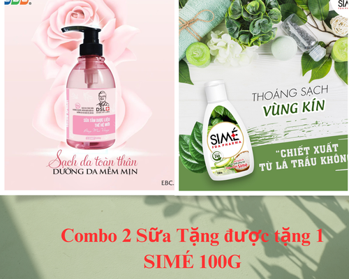 Combo 2 SỮA TẮM DƯỢC LIỆU THẾ HỆ MỚI – BÔNG MAI VÀNG – 500g - Tặng kèm 1 SIMÉ 100G