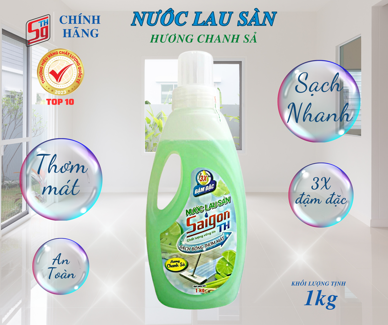 Nước lau sàn Saigon TH 1kg hương chanh sả