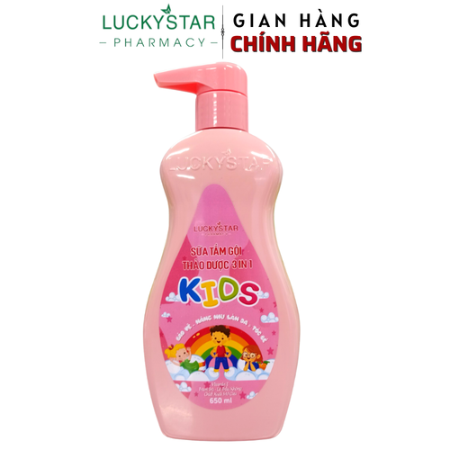 Sữa Tắm Gội Thảo Dược Baby 3in1 ( LUCKY STAR ) 650ml - HỒNG