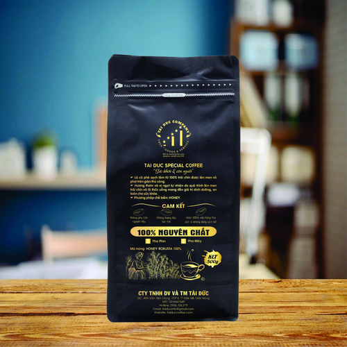 Cà phê đặc sản 100% Honey robosta (Túi màu đen 1kg)