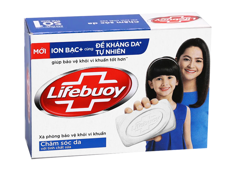 Xà bông cục Lifebuoy bảo vệ khỏi 99.9% vi khuẩn gây bệnh và chăm sóc da tự nhiên 90g