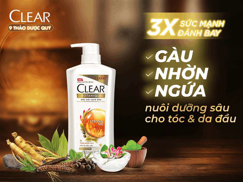Dầu gội Clear Botanique 9 loại thảo dược 900ml