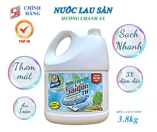 Nước lau sàn Saigon TH 3.8kg hương Chanh Sả