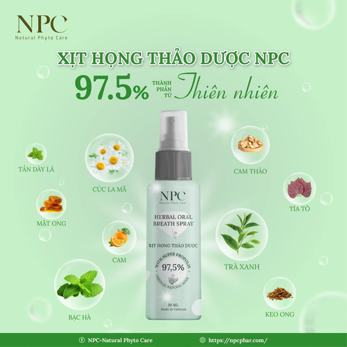 XỊT HỌNG THẢO DƯỢC KHÁNG KHUẨN NPC ( NPC HERBAL  ORAL SPRAY)