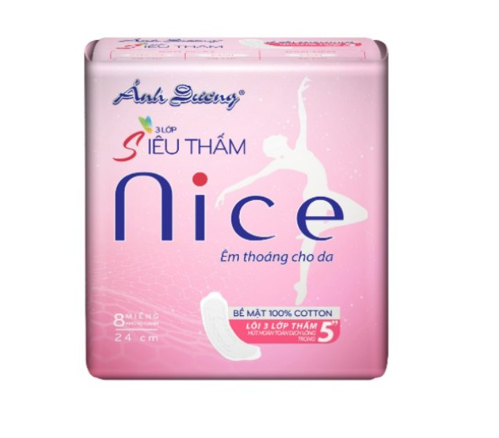 Combo 2 tặng 1 - Băng vệ sinh  Ánh Dương NICE hồng không cánh