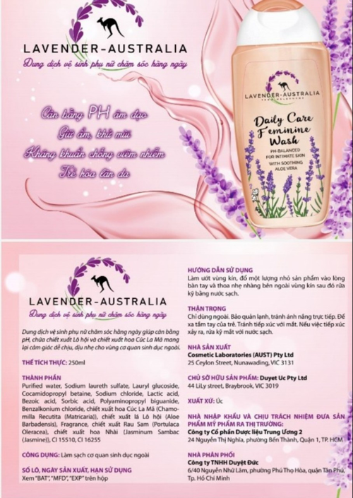 LAVENDER-AUSTRALIA_Nước rửa phụ khoa của Úc