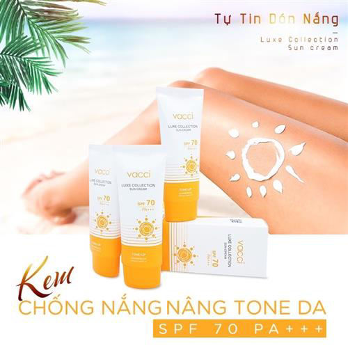 Vacci kem chống nắng mặt và toàn thân SPF70