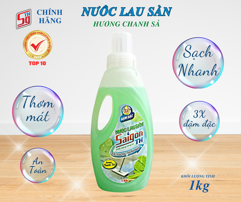 Nước lau sàn Saigon TH 1kg hương chanh sả