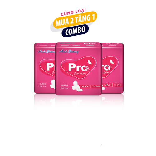 Combo 2 tặng 1- Băng vệ sinh Ánh Dương PRO có cánh