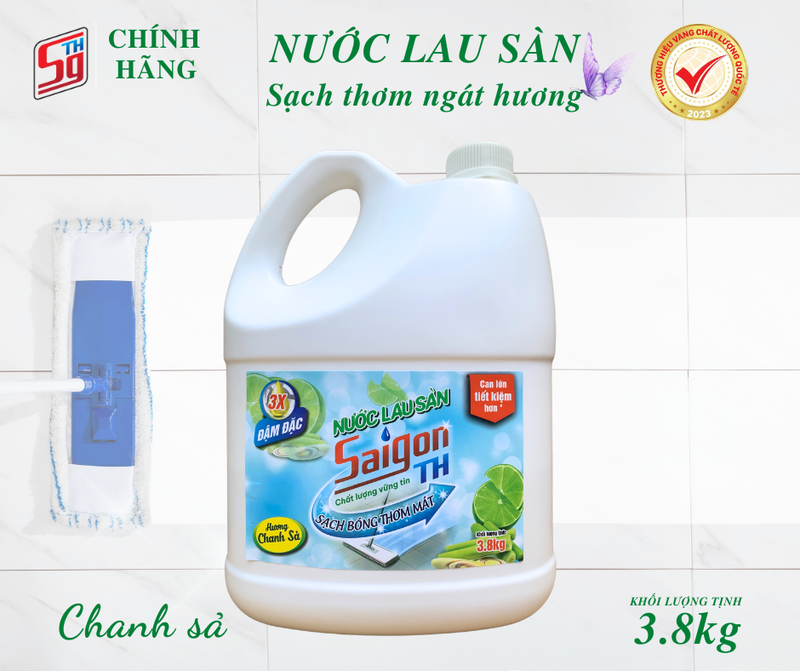 Nước lau sàn Saigon TH 3.8kg hương Chanh Sả