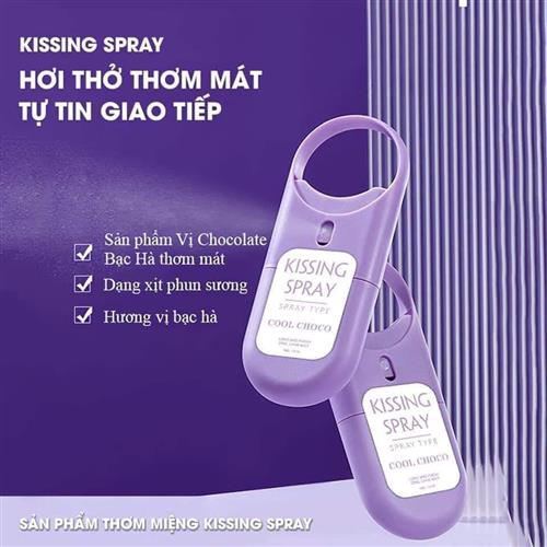 Xịt thơm miệng Kissing pray hương chocolate cho hơi thở thơm mát