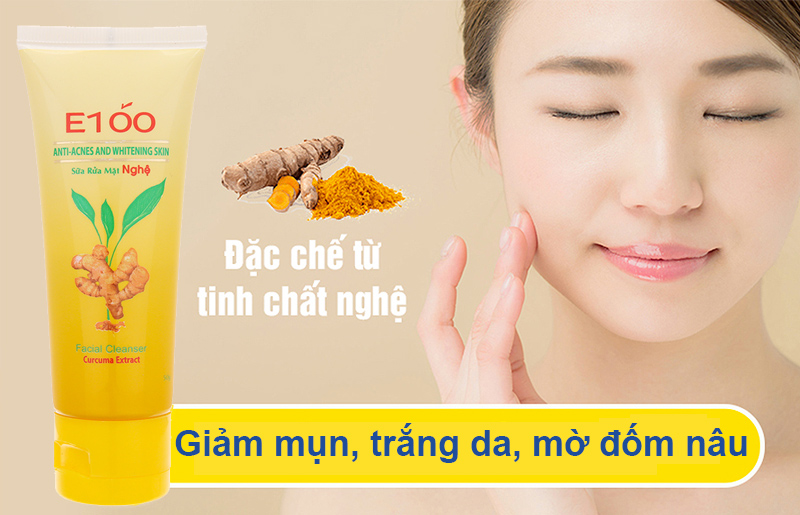 E100 Sữa rửa mặt Nghệ Ngừa MỤN 100g