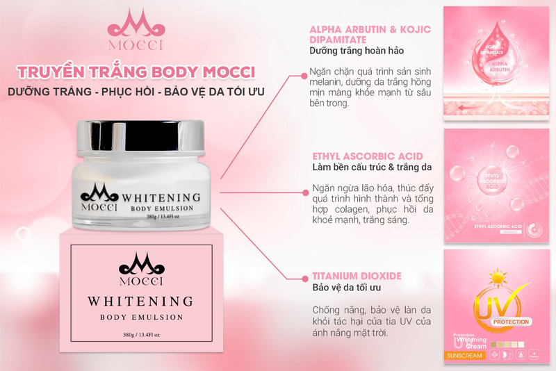 Kem body truyền trắng Mocci