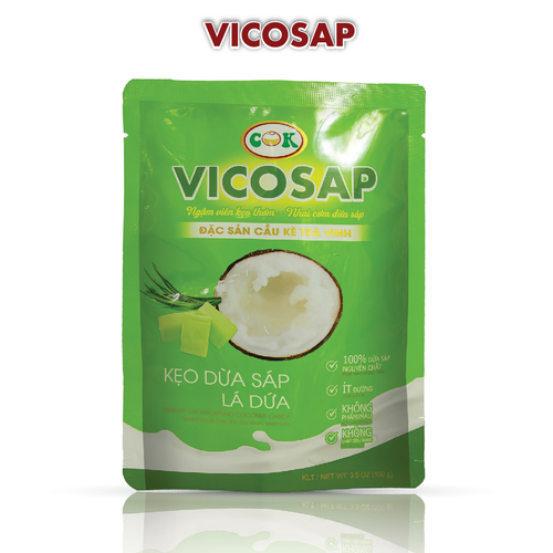 Kẹo Dừa Sáp Vicosap Vị Lá Dứa [Túi 100g]