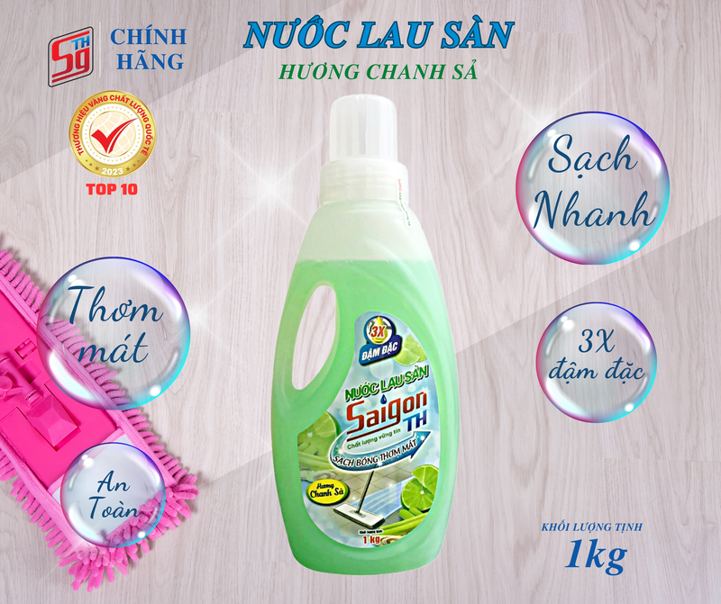 Nước lau sàn Saigon TH 1kg hương chanh sả