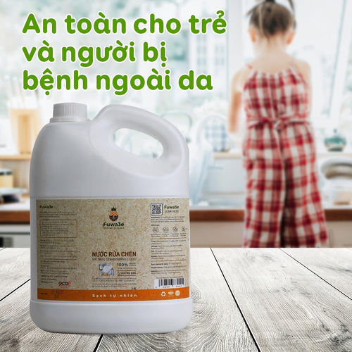 ￼Nước rửa chén bát Fuwa3e hữu cơ Enzyme sinh học organic 3.8L an toàn cho bé bảo vệ da tay