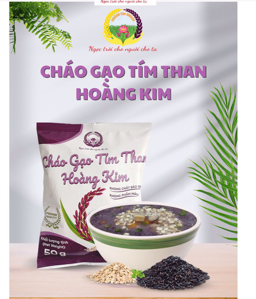 CHÁO DINH DƯỠNG - GẠO TÍM THAN HOÀNG KIM - COMBO 5 GÓI