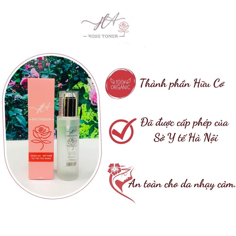 Nước hoa hồng hữu cơ HA Rose Toner New (100ml)