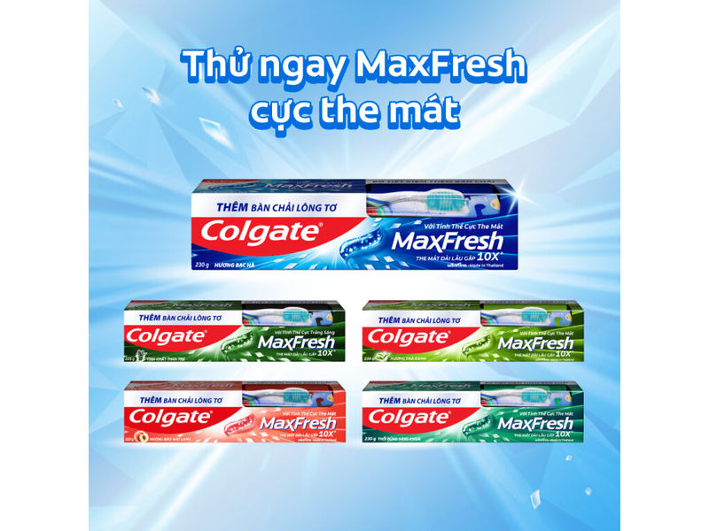 Bộ bàn chải đánh răng và kem đánh răng Colgate MaxFresh tinh chất than tre 225g