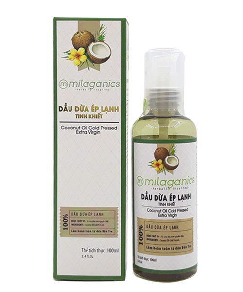 Dầu dừa ép lạnh tinh khiết Milaganics 100ml