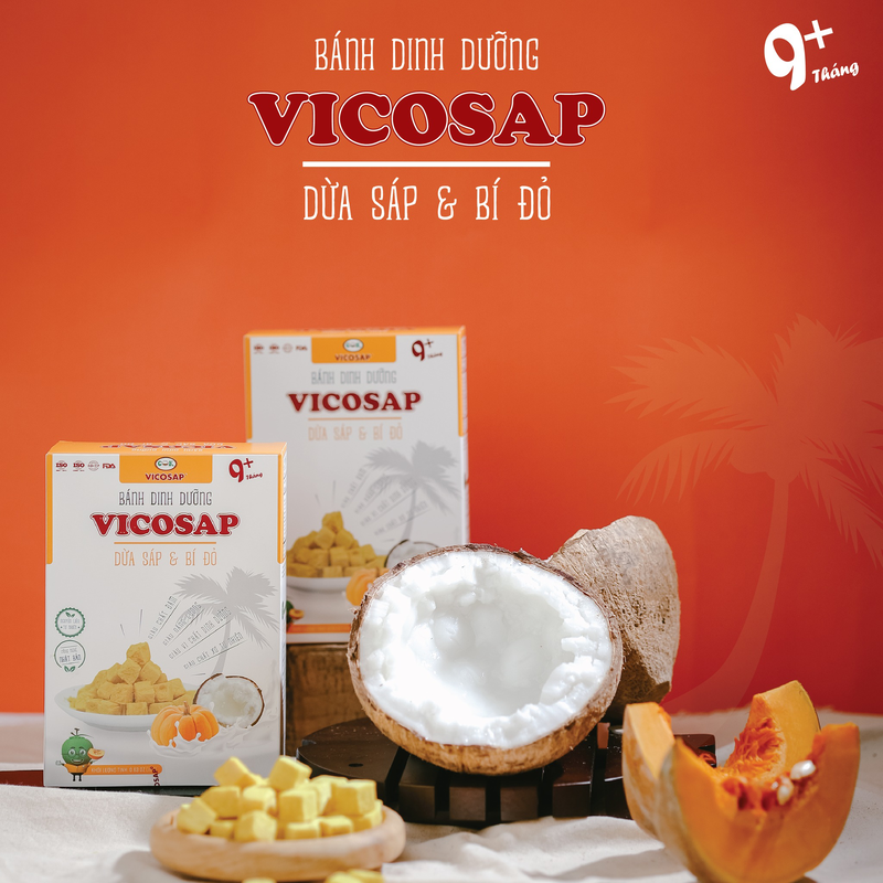 [CHO BÉ] Bánh Vicosap - Dừa Sáp & Bí đỏ [18g]