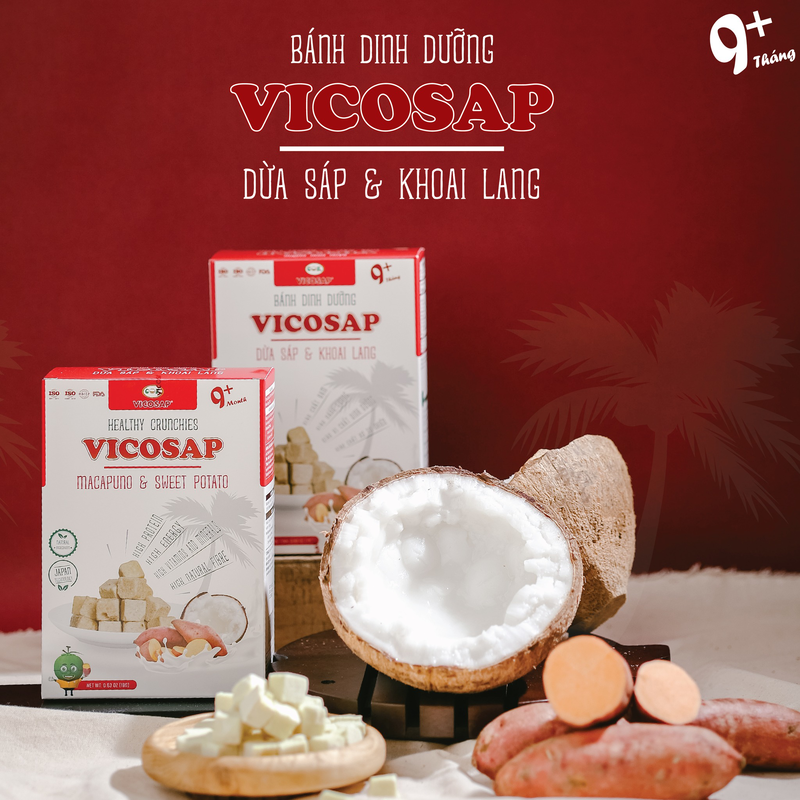 [CHO BÉ] Bánh Vicosap - Dừa Sáp & Khoai Lang [18g]