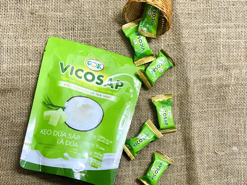 Kẹo Dừa Sáp Vicosap Vị Lá Dứa [Túi 100g]