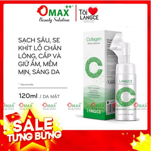 Cọ rửa mặt collagen thải độc tố kiềm dầu + Tặng tẩy tế bào chết da mặt