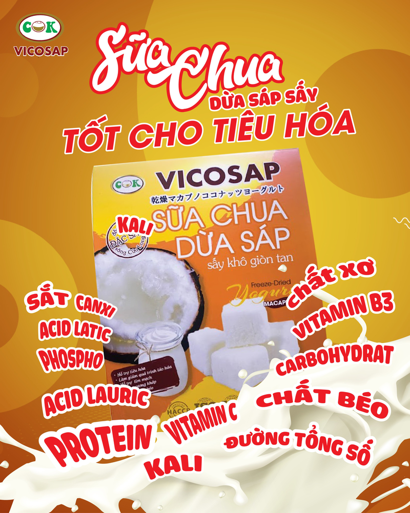 Sữa Chua Dừa Sáp Sấy Khô Giòn Tan [Hộp 25g]