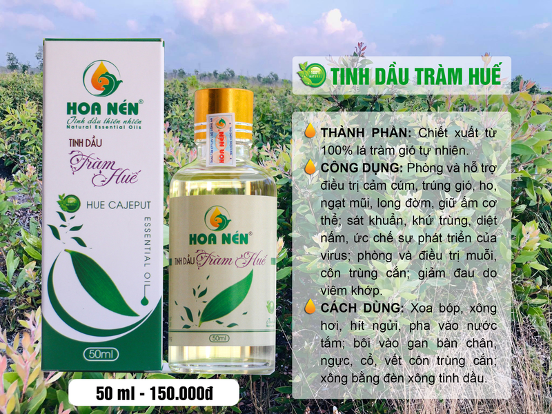 Tinh dầu tràm Huế nguyên chất  - 50ml Hoa Nén