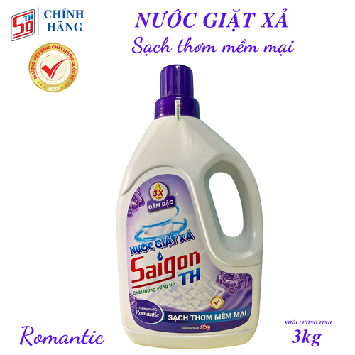 Nước giặt xả Saigon TH 3kg hương thơm Romantic