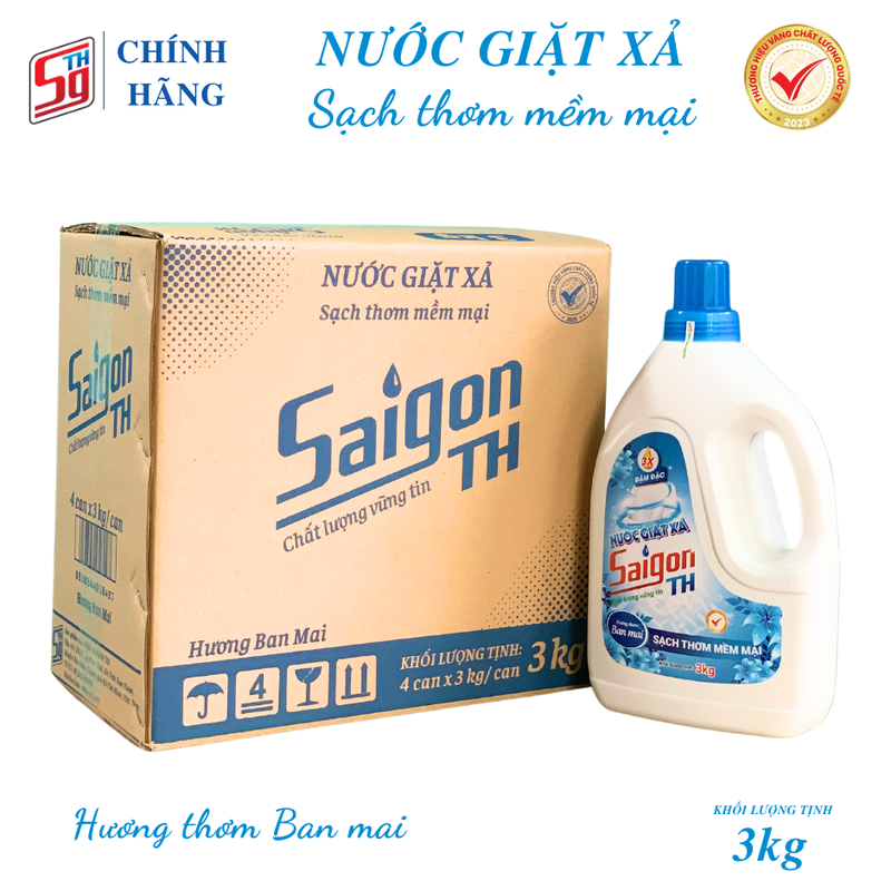 Nước giặt xả Saigon TH 3kg hương thơm Ban Mai