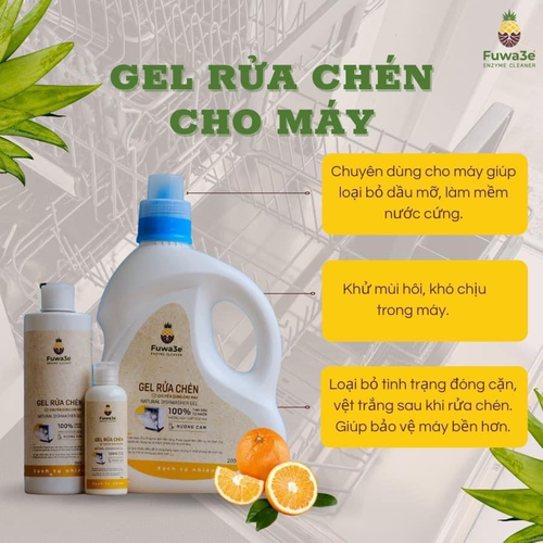 Gel rửa chén cho máy rửa bát Fuwa3e hữu cơ 500ml