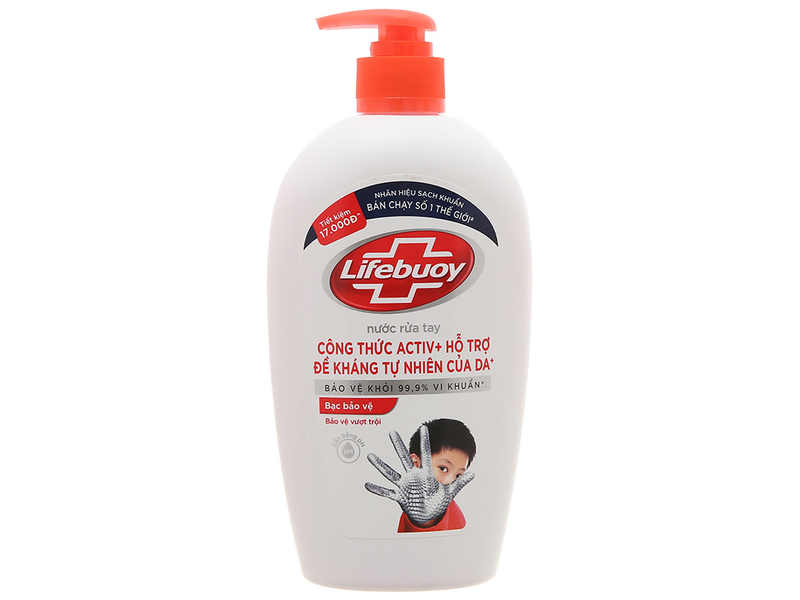 Nước rửa tay Lifebuoy bạc bảo vệ chai 444ml