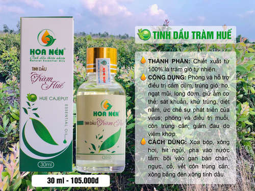 Tinh dầu tràm Huế nguyên chất  - 30ml Hoa Nén