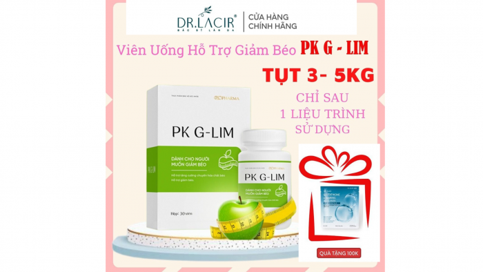 [CHÍNH HÃNG]   Viên Uống Giảm Cân PK G Lim Dr Lacir hỗ trợ giảm béo an toàn + Tặng Mặt Nạ Thuỷ Tinh Căng Bóng+ FREESHIP