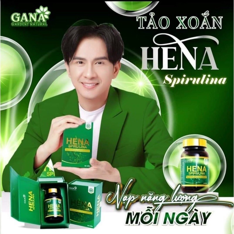 GANA - Tảo xoắn HENA Spirulina Bảo Vệ Sức Khỏe Toàn Diện ( 60 viên)