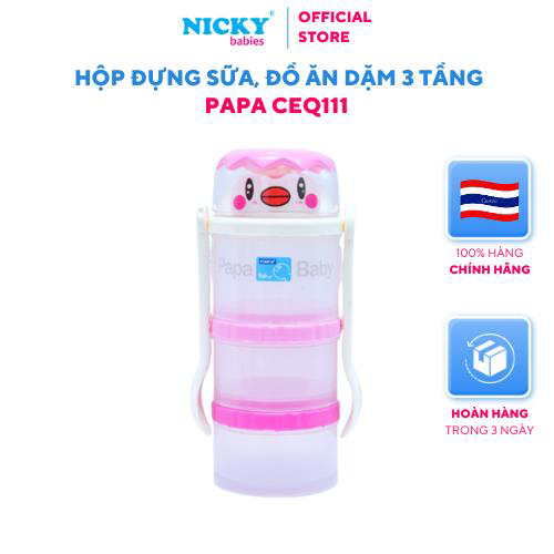 Hộp đựng sữa, đồ ăn 3 tầng PAPA CEQ111