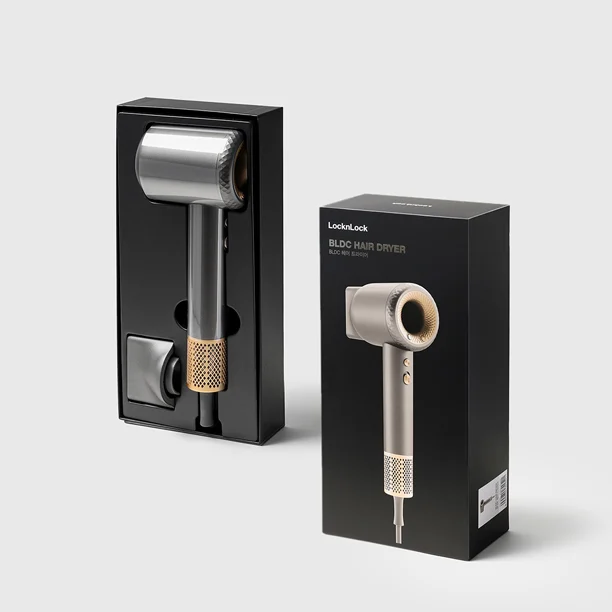 Máy sấy tóc ion âm LocknLock hair dryer đầu sấy từ 360 độ, chức năng tự làm sạch - ENA316GRY