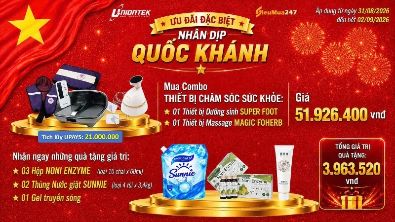 MUA COMBO THIẾT BỊ CHĂM SÓC SỨC KHOẺ TẶNG NGAY COMBO TIÊU DÙNG 3.963.520 VNĐ