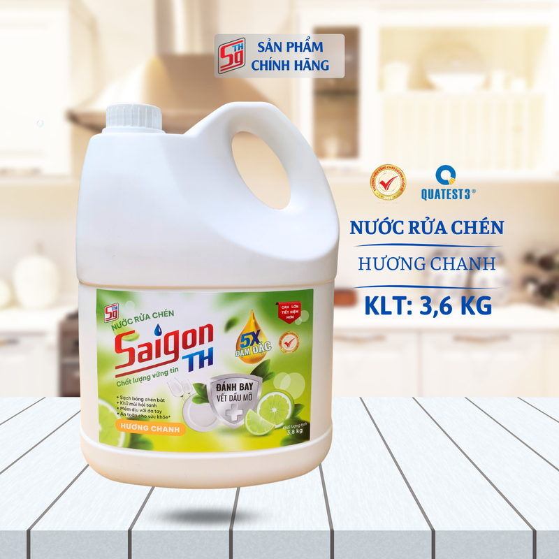 Nước rửa chén Saigon TH 3.6kg hương Chanh