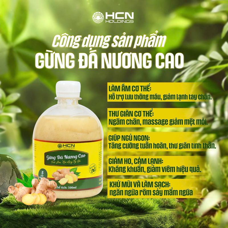 NƯỚC GỪNG  ĐÁ NƯƠNG CAO NGÂM CHÂN, GIỮ ẤM CƠ THỂ  500ML
