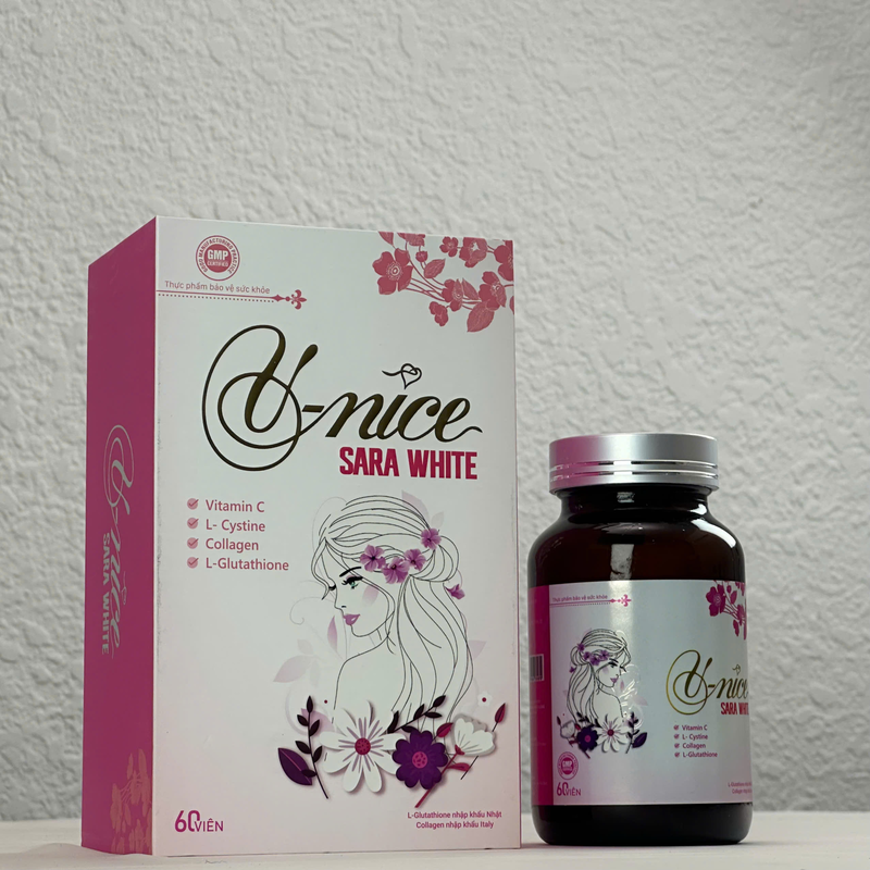Viên Uống Đẹp Da V-Nice Sara White Giúp Da Bóng Khỏe Đẹp