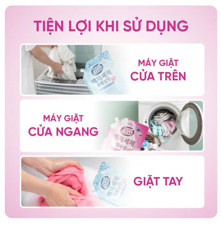 NƯỚC GIẶT XẢ HOGI CLEAN 3800G HƯƠNG NƯỚC HOA ( THÙNG 2 TÚI)