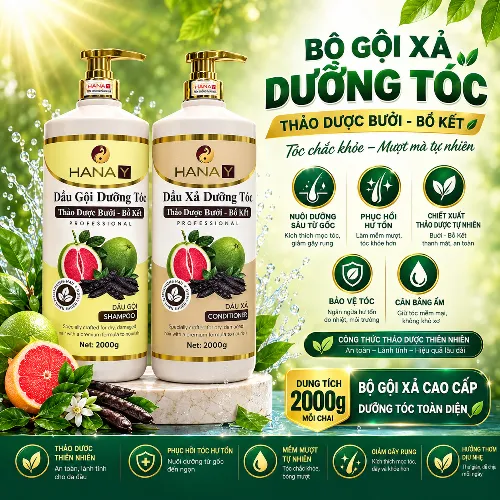 Bộ gội xả thảo dược Hanay 2000ml