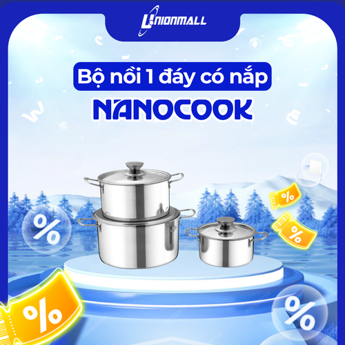 bộ nồi 1 đáy + nắp inox ( 3 cái )