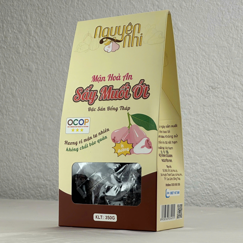 Mứt mận hòa an sấy muối ớt hộp  350gr ( đặc sản đồng tháp)